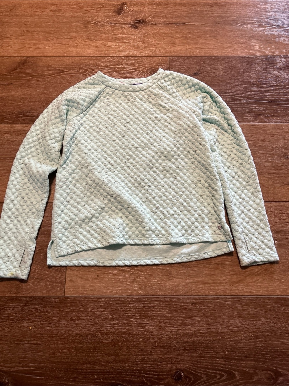 Layer 8 Quilted Light Mint Kids Pullover Sweatshirt